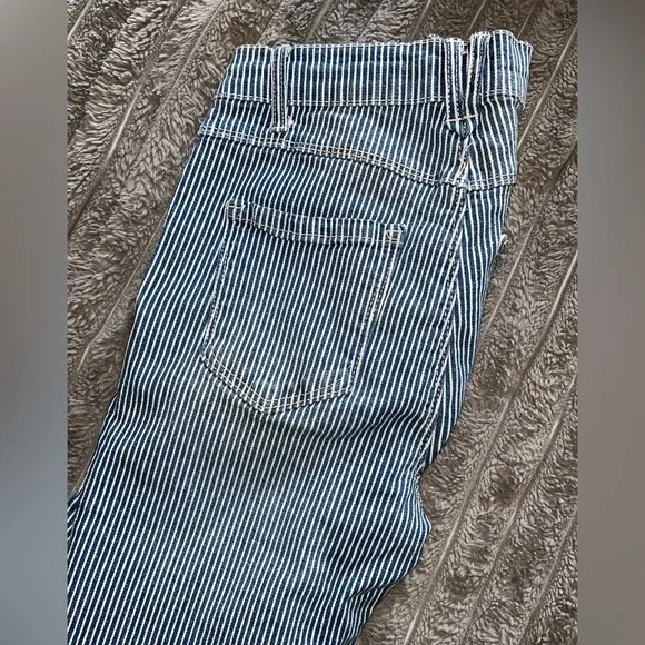 Curve Blue Pin Striped Boot Cut Jeans - Picture 5 of 5